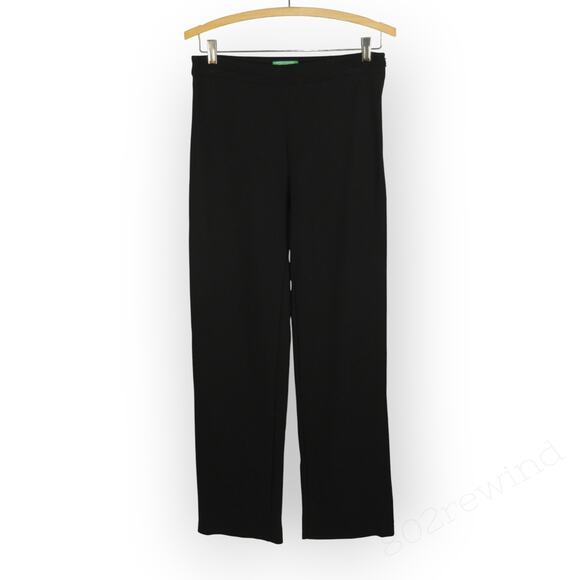 6/42 TALL Benetton Straight Cut Classic Trouser Black SideZip Stretch SizeZip - Picture 7 of 15
